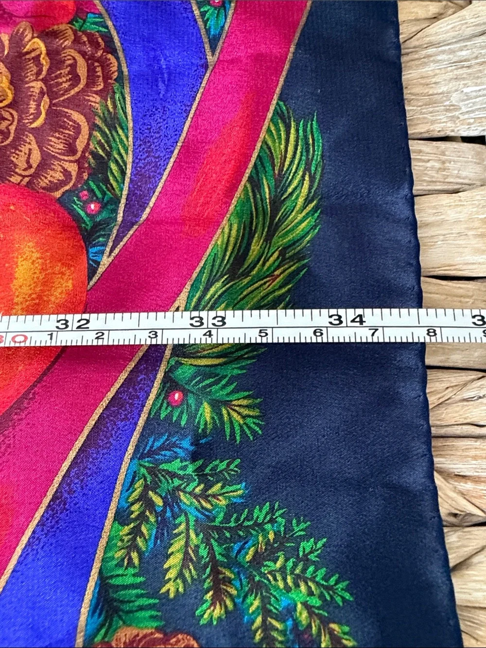 Liz Claiborne Navy Scarf with Multicolor Baroque Print